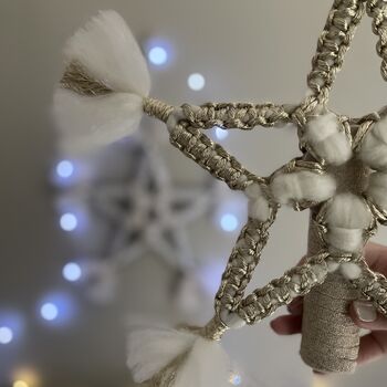 Star Tree Topper Or Wall Decoration Macramé Kit, 5 of 5