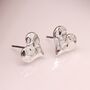 Silver Plated Hammered Heart Stud Earrings, thumbnail 1 of 5