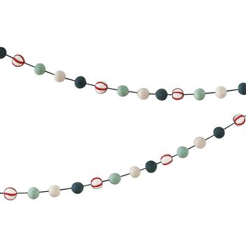 Candy Cane Felt Bead Christmas Garland, 2 of 3