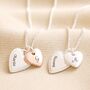 Personalised Textured Double Heart Necklace, thumbnail 1 of 8
