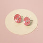 Delicate Pink Graphic Silver Ear Studs, thumbnail 7 of 10