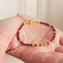 Red Garnet Gold And Silver Beaded Bracelet, thumbnail 5 of 11