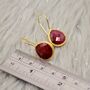 Dyed Red Ruby Sterling Silver Dangle Drop Earrings, thumbnail 5 of 8