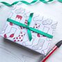 Christmas Stocking Gift Wrap Set To Colour In, thumbnail 2 of 5