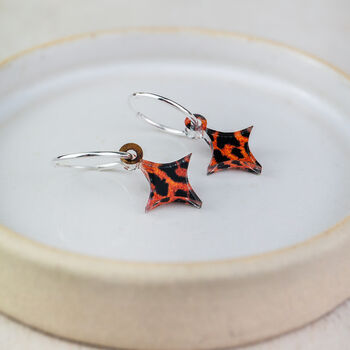 Sterling Silver And Acrylic Animal Print Charm Hoops, 5 of 7