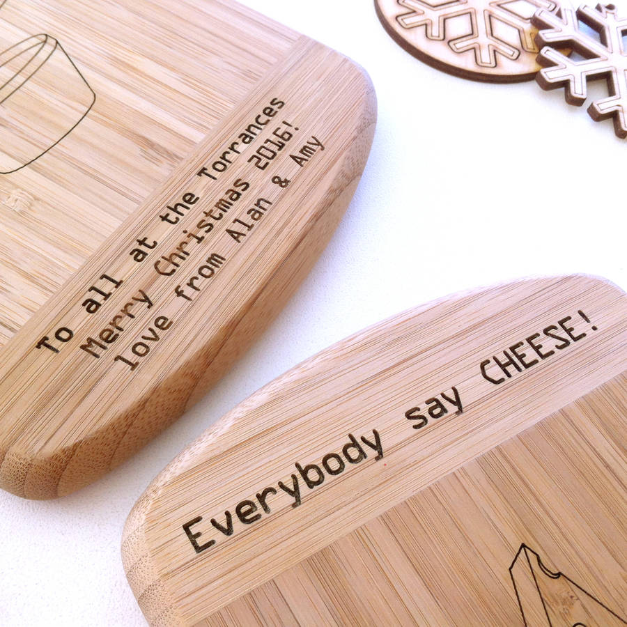 Personalised Christmas Cheese Board Gift By Cleancut Wood