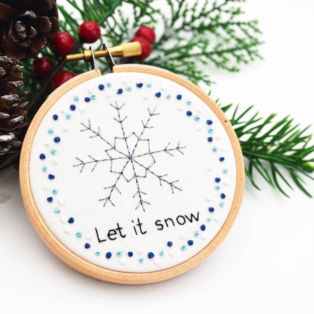 hand embroidery snowflake christmas decoration by pixiecraft ...