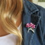 Freesia Pink Flowers Brooch, thumbnail 2 of 4