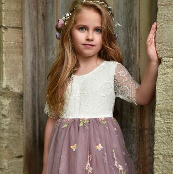 Enchanted Flower Girl Occasion Dress Heather Mauve, 2 of 11