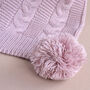 Personalised Dusty Pink Knitted Baby Blanket, thumbnail 8 of 8