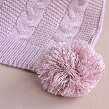 Personalised Dusty Pink Knitted Baby Blanket, 8 of 8