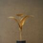 Handmade Victoria Brass Leaf Candle Holder With Marble Base, thumbnail 1 of 2