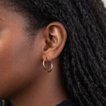 Solid 9ct Gold Hoop Earrings – 24mm, 4 of 8