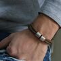 Earth Brown Paracord And Silver Medical Alert Bracelet, thumbnail 1 of 1