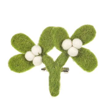Mistletoe Brooch Fair Trade Handmade Festive Felt, 2 of 3