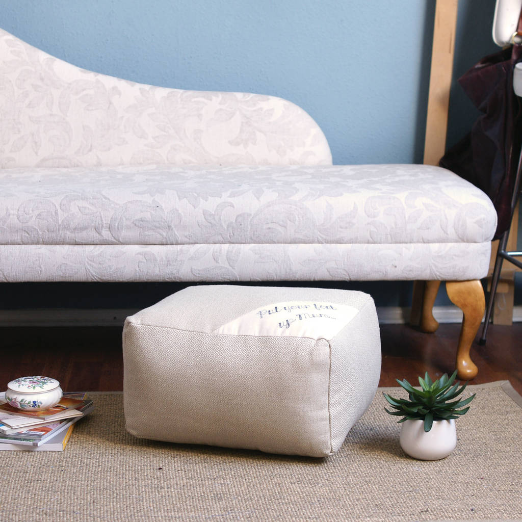 Put Your Feet Up Mum Footstool Pouffe By Me by Amma Gyan