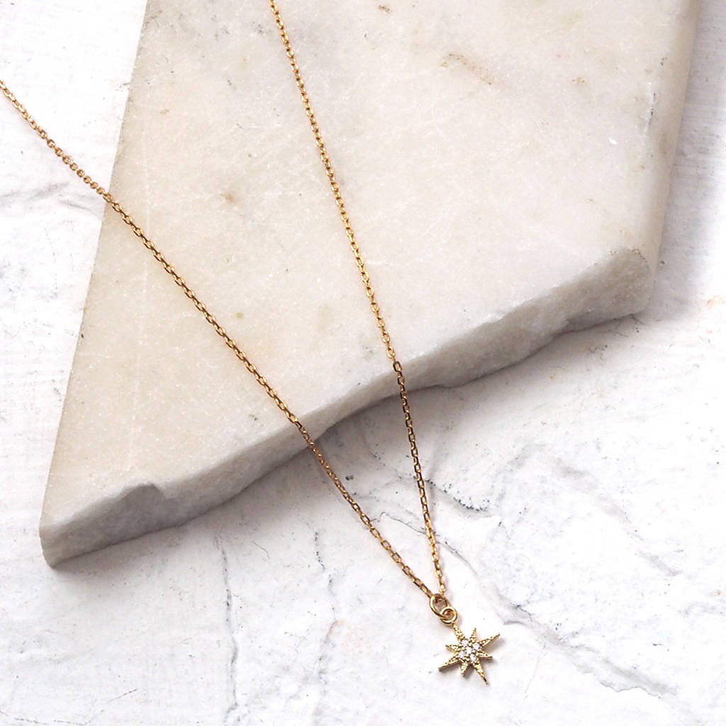Layla Delicate Gold North Star Pendant Necklace By Aluna Mae Delicate Gold North Star Pendant Necklace