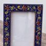 Hand Painted Navy And Gold Patterned Small Photo Frame, thumbnail 2 of 4