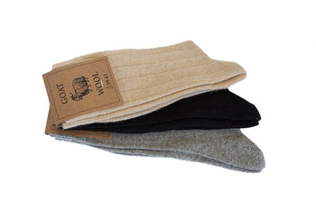 Natural Goat Wool Socks With Cashmere, 4 of 8
