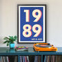1989 Personalised Year Typography Print, thumbnail 8 of 11