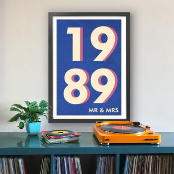 1989 Personalised Year Typography Print, 8 of 11
