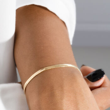 Herringbone Flat Snake Chain Bracelet, 3 of 8