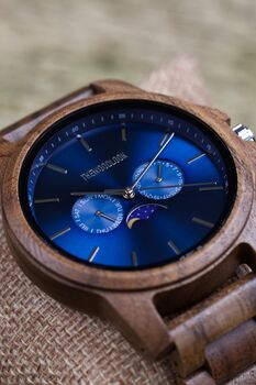 Goa Personalised Wood Watch For Men Made From Walnut, 7 of 9