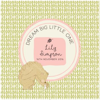 New Baby Girl Personalised Canvas 'Dream Big' Print, 3 of 3