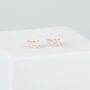 Rose Gold Colour Sterling Silver Crystal Star Stud Earrings, thumbnail 2 of 5