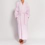 Women's Pink And White Striped Two Fold Flannel Robe, thumbnail 2 of 4