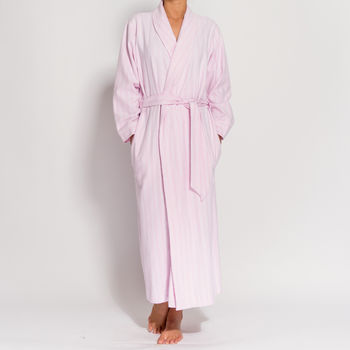 Women's Pink And White Striped Two Fold Flannel Robe, 2 of 4