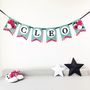 Pink And Turquoise Personalised Felt Floral Bunting, thumbnail 1 of 3