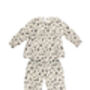 Girls Crazy Cat Cotton Pyjama Set Cream Aqua, thumbnail 1 of 5