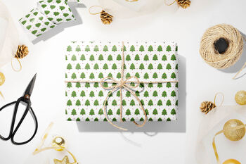 Smiling Christmas Tree Wrapping Paper, 3 of 8