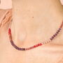 Stainless Steel Multi Semi Precious Stone Beaded Necklace In Gold Plating, thumbnail 1 of 5