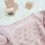 Soft Knitted Personalised Pointelle Baby Blanket, thumbnail 7 of 11