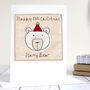 Personalised Polar Bear 1st Christmas Card Girl Or Boy, thumbnail 1 of 7