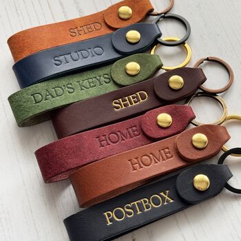 Customised Leather Loop Key Ring Gift, 2 of 6