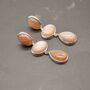 Peach Moonstone Silver Drop Earrings, thumbnail 1 of 6