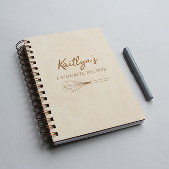 Personalised Wooden Whisk Recipe Book, 4 of 4