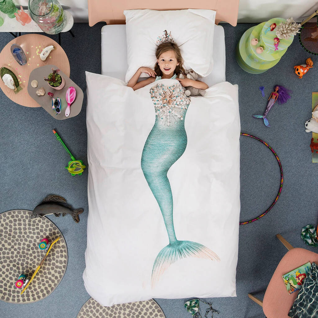 Mermaid Duvet Cover And Pillowcase Set, 1 of 4