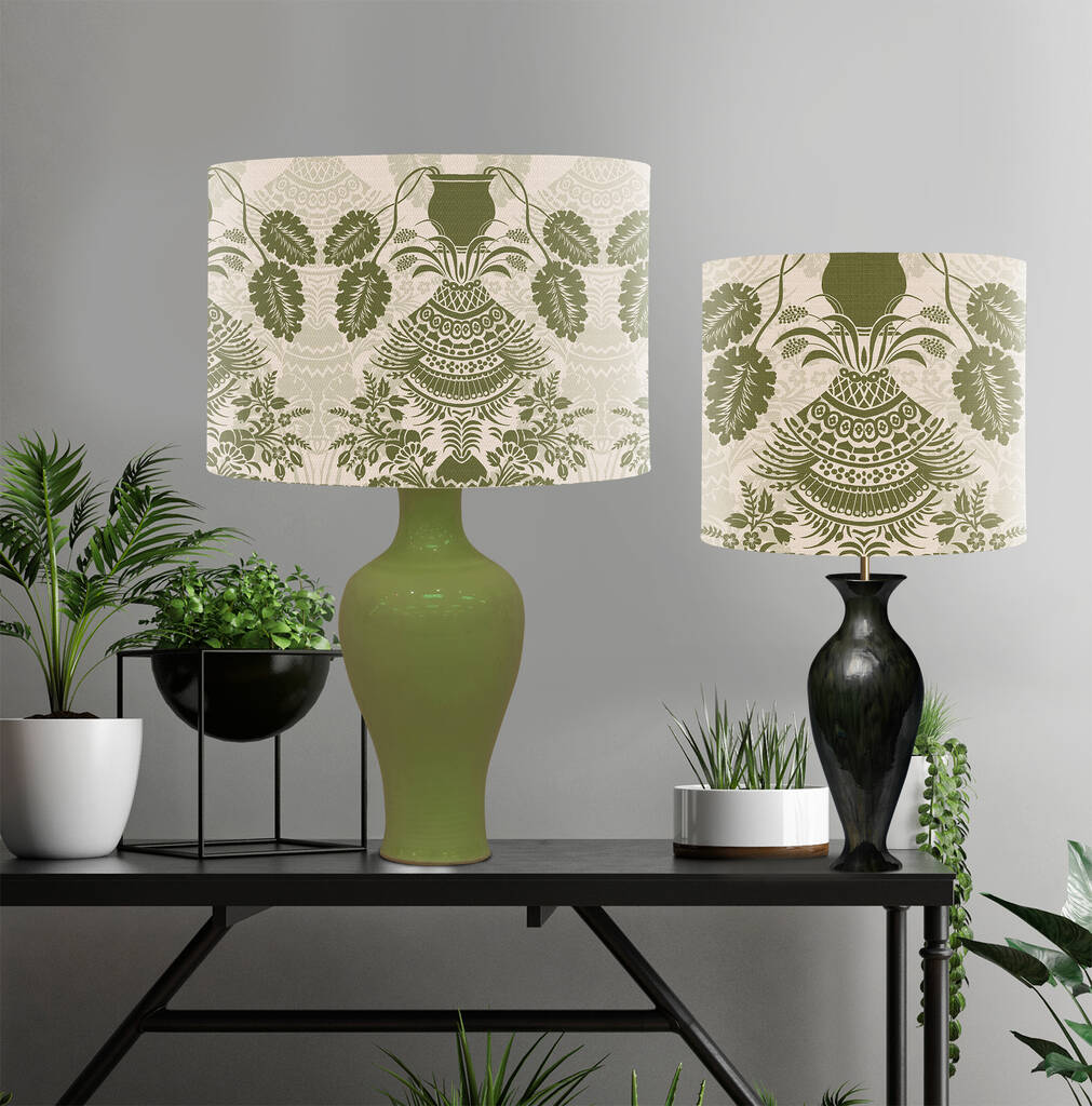 Charlotte Botanical Lamp Shade In Green By Fab Funky Home Decor