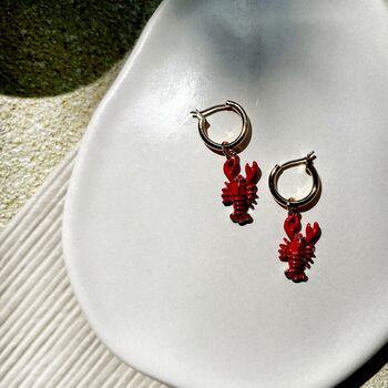 Lobster Gold Hoops, 3 of 4