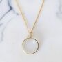 'The Circle' Clear Quartz April Birthstone Necklace, Gold Plated, thumbnail 1 of 7