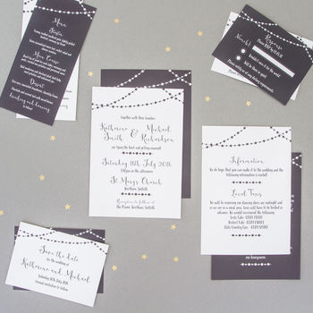 Fairy Light Wedding Invitation Full Sample Set, 2 of 6