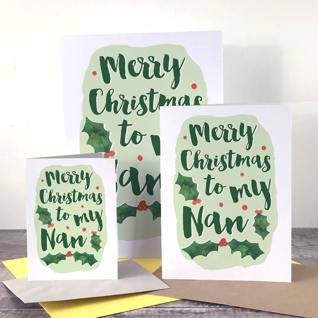 Merry Christmas Nan Card By Alexia Claire | notonthehighstreet.com