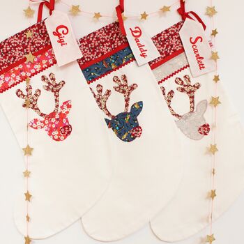 Personalised Reindeer Christmas Stocking, 8 of 10