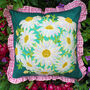 Green Daisy Bouquet Cushion, thumbnail 3 of 3