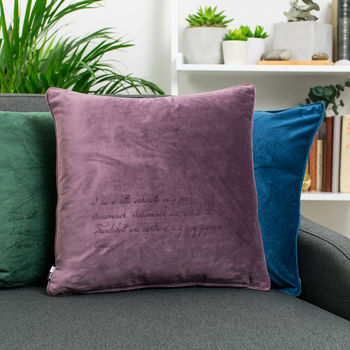Velvet Favourite Quote Or Song Lyric Cushion, 11 of 12