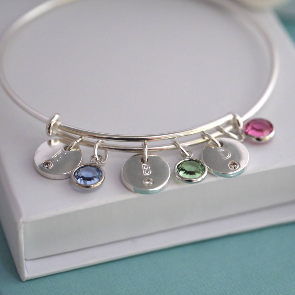 crystal initial charm bracelet by dizzy | notonthehighstreet.com